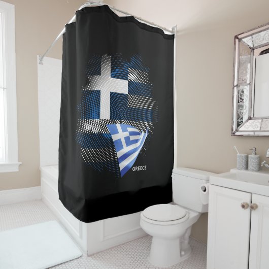 Griekse vlag douchegordijn (In situ)