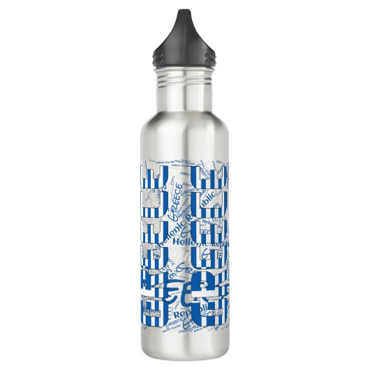 Griekse vlag: een prachtig patriottisch waterfles  (Links)