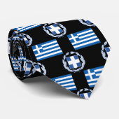 Griekse vlag en Crest Stropdas (Opgerold)