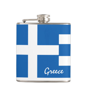 Griekse vlag en fles - Griekse reisveer/sportfans Heupfles