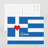 Griekse vlag en hart - Griekse supporters voor spo Briefkaart (Voorkant / Achterkant)