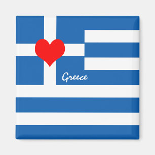 Griekse vlag en hart - Griekse supporters voor spo Magneet