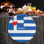 Griekse vlag en hart - Griekse supporters voor spo Papieren Bordje