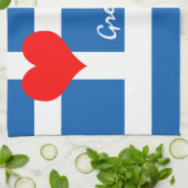 Griekse vlag en hart - Griekse supporters voor spo Theedoek (Gevouwen)