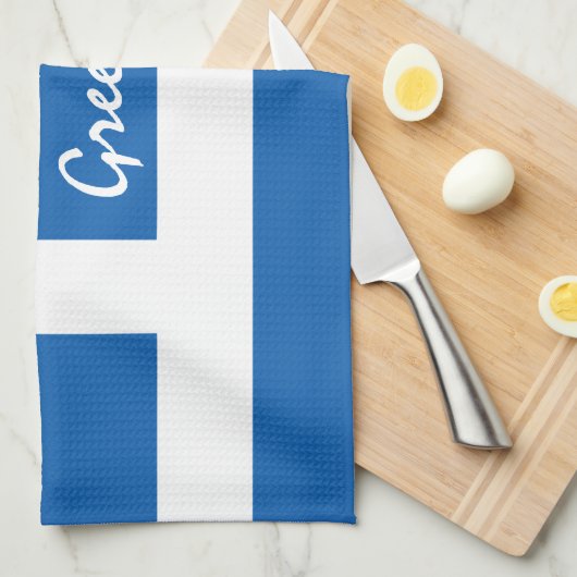 Griekse vlag en hart - Griekse supporters voor spo Theedoek (Quarter Fold)