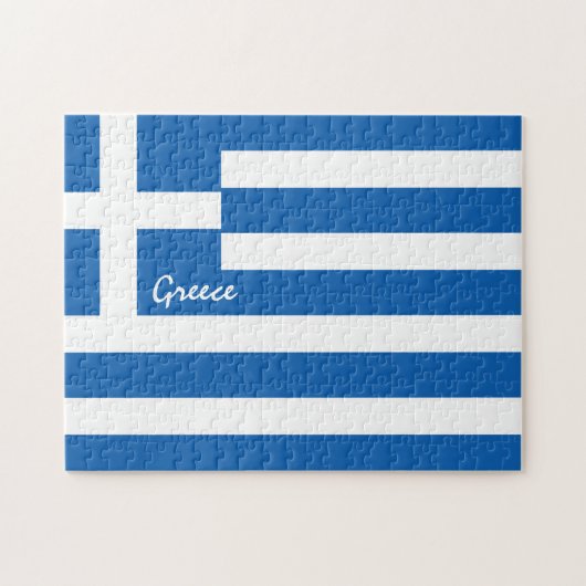 Griekse vlag en patriotten - Griekenland reizen/sp Legpuzzel (Horizontaal)