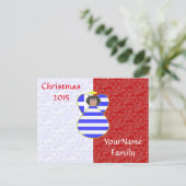 Griekse vlag - Engel met zwart haar Feestdagenkaart (Staand voorkant)