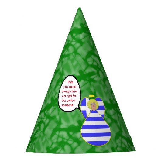 Griekse vlag engel praten blond gepersonaliseerd feesthoedjes (Voorkant)