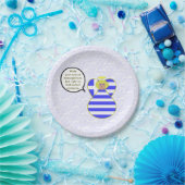 Griekse vlag engel praten blond gepersonaliseerd papieren bordje (Feest)