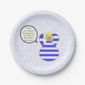 Griekse vlag engel praten blond gepersonaliseerd papieren bordje (Voorkant)