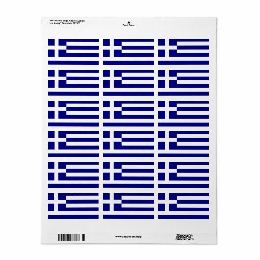 Griekse vlag etiket (Full Sheet)