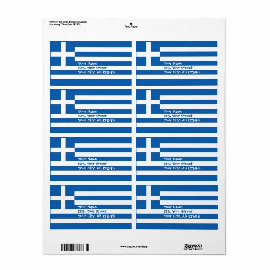 Griekse vlag etiket (Full Sheet)