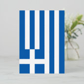 Griekse vlag folie uitnodiging (Staand Voorkant)