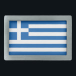 Griekse vlag gesp<br><div class="desc">Patriottische vlag van Griekenland.</div>