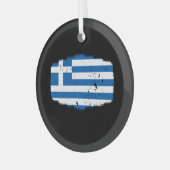 Griekse vlag glas ornament (Voorkant links)
