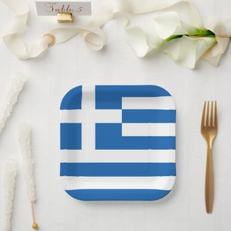 Griekse Vlag Griekenland Blauw Wit Papieren Servet Bordje