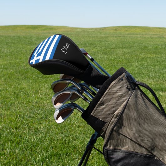 Griekse vlag Griekenland Eigen naam Golf Head Hoes Golfheadcover (Insitu)