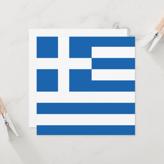 Griekse vlag (Griekenland) Kaart (Voorkant / Achterkant in situ)