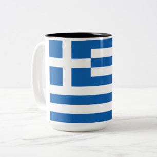 Griekse vlag (Griekenland) Tweekleurige Koffiemok