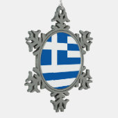 Griekse vlag Grieks patriottisch Tin Sneeuwvlok Ornament (Links)
