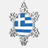 Griekse vlag Grieks patriottisch Tin Sneeuwvlok Ornament (Rechts)