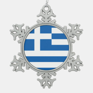 Griekse vlag Grieks patriottisch Tin Sneeuwvlok Ornament