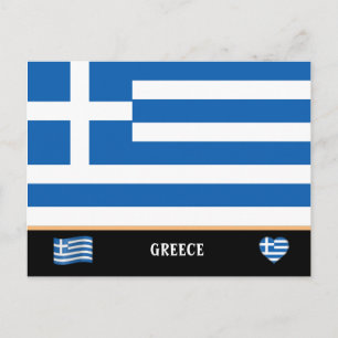 Griekse vlag & Griekse land reizen / Griekenland Briefkaart