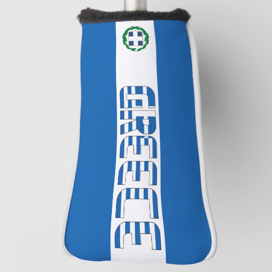 Griekse vlag: Groot Patriottisch Golfkopje Hoesje Golfheadcover (Draai 90)