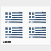griekse vlag grunge stencil rechthoekige sticker (Vel)