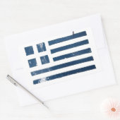 griekse vlag grunge stencil rechthoekige sticker (Envelop)