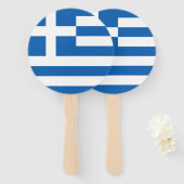 Griekse vlag handwaaier (Voorkant en achterkant)