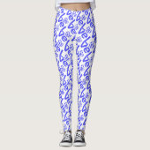 Griekse vlag Hart Blauwe LIEFDE betegeld Leggings (Voorkant)