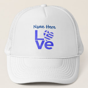 Griekse vlag Hart Blue LOVE gepersonaliseerd Trucker Pet