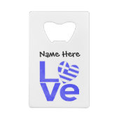 Griekse vlag — Hart Blue LOVE met Jouw naam Creditkaart Flessenopener (Achterkant)