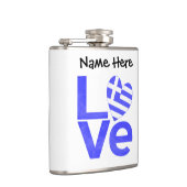 Griekse vlag — Hart Blue LOVE met Jouw naam Heupfles (Rechts)