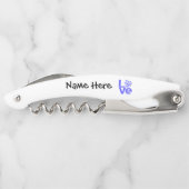 Griekse vlag — Hart Blue LOVE met Jouw naam Kurkentrekker (Achterkant)