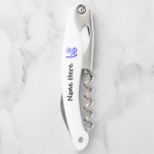 Griekse vlag — Hart Blue LOVE met Jouw naam Kurkentrekker (Achterkant)