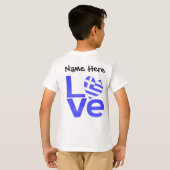 Griekse vlag — Hart Blue LOVE met Jouw naam T-shirt (Achterkant volledig)