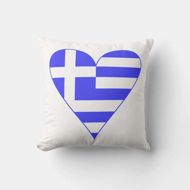 Griekse Vlag Hart Funky Kussen (Voorkant)