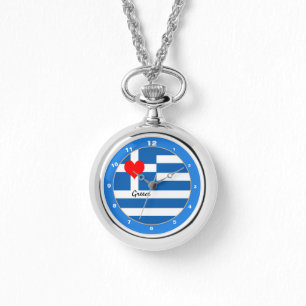 Griekse vlag & hart - Grieks reizen/sportfans Wat Horloge