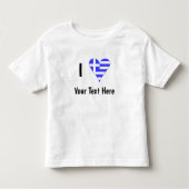 Griekse Vlag Hart Liefde Gepersonaliseerd Kinder Shirts (Voorkant)