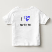 Griekse Vlag Hart Liefde Gepersonaliseerd Kinder Shirts (Achterkant)