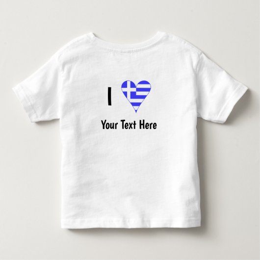 Griekse Vlag Hart Liefde Gepersonaliseerd Kinder Shirts (Achterkant)