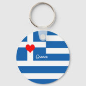 Griekse vlag, hart, liefde Griekenland, reizen, sp Sleutelhanger (Achterkant)