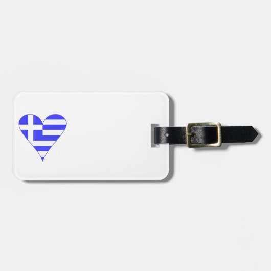 Griekse vlag Heart Funky Bagagelabel (Voorkant horizontaal)