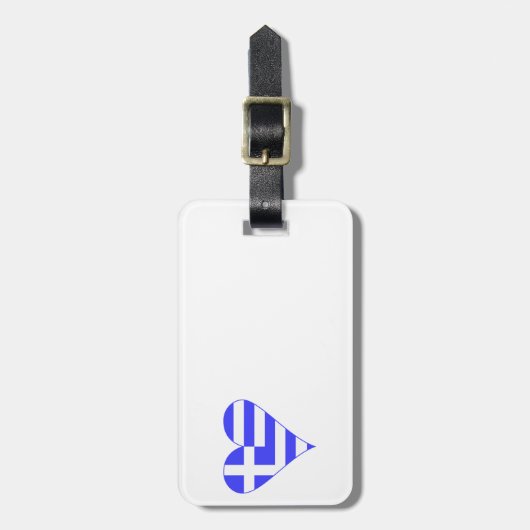 Griekse vlag Heart Funky Bagagelabel (Voorkant verticaal)