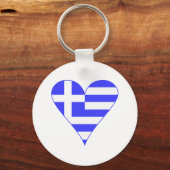 Griekse vlag Heart Funky Sleutelhanger (Voorkant)