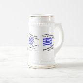 Griekse vlag Hellas Bloed en Ouzo Drie keer Bierpul (Voorkant rechts)