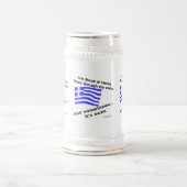 Griekse vlag Hellas Bloed en Ouzo Drie keer Bierpul (Center)