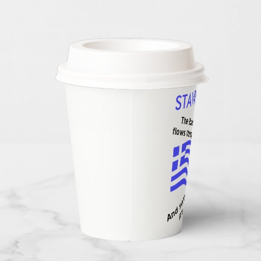 Griekse vlag Hellas Bloed en Ouzo en Naam Papieren Bekers (Rechts)